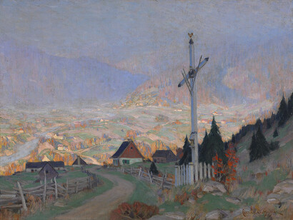 Clarence Gagnon, The wayside cross, Autumn, 1916. Courtesy of Canadian Museum of History