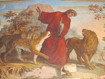 Stanza di Dante, affresco