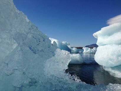 Ice is becoming water little by little