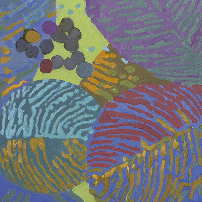 Jim Holl, Skunk Cabbage 11.1.15, oil on Shikishi Kochi handmade paper, 9.5 x 10.5 in.