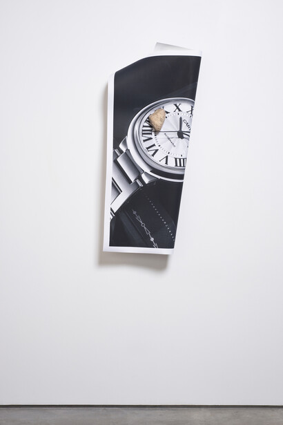 Sunah Choi, Syenit Trachyt, 2014, Cobblestones, b/w print, magnets, 49x 20.7 x 7.8 in. / 125 x 51 x 20 cm, Image courtesy of the artist and Simon Preston Gallery