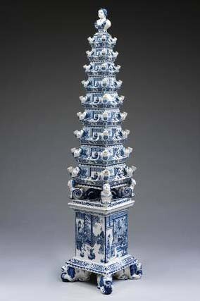 Flower pyramid, probably 'Greek A' factory, around 1695, Holland. Museum no. C.19 to J-1982. © Victoria and Albert Museum, London