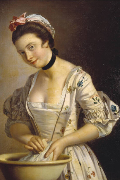 Morland, Henry Robert - Una criada lavando lino, 1765-82