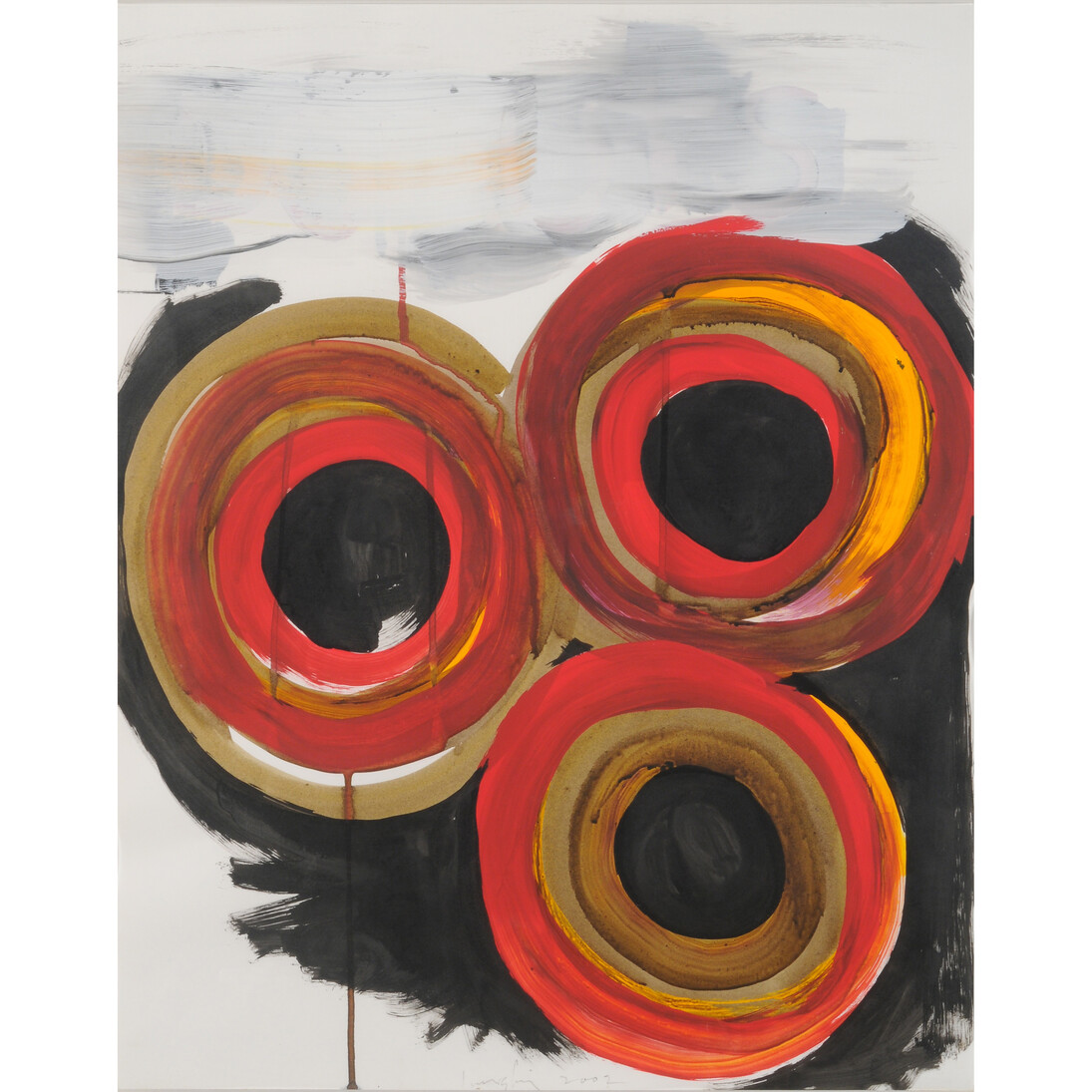 Paintings from the Donut Series, 2004-2014, acrylic on paper, 24 x 18 inches