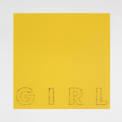 Guy Limone "GIRL" 2014, 311 hand painted plastic figurines (scale 1/87th) / 311 figurines en plastique peint (échelle 1/87eme), 69 x 69 inches / 175 x 175 cm, Photo : Claire Dorn, Courtesy Galerie Perrotin