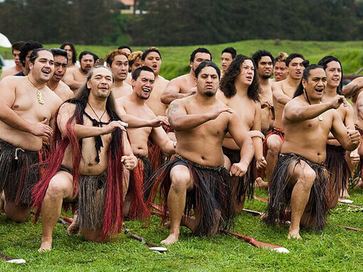 The traditional Maori rowing ceremony in New Zealand showcases a captivating and deeply symbolic choreography, where each synchronized stroke of the paddles reflects the community's strong connection to their ancestral heritage and the waters they revere