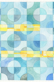 Study in yellow and blue, watercolour, 18 x 14 cm, Mark Weighton, 2021
