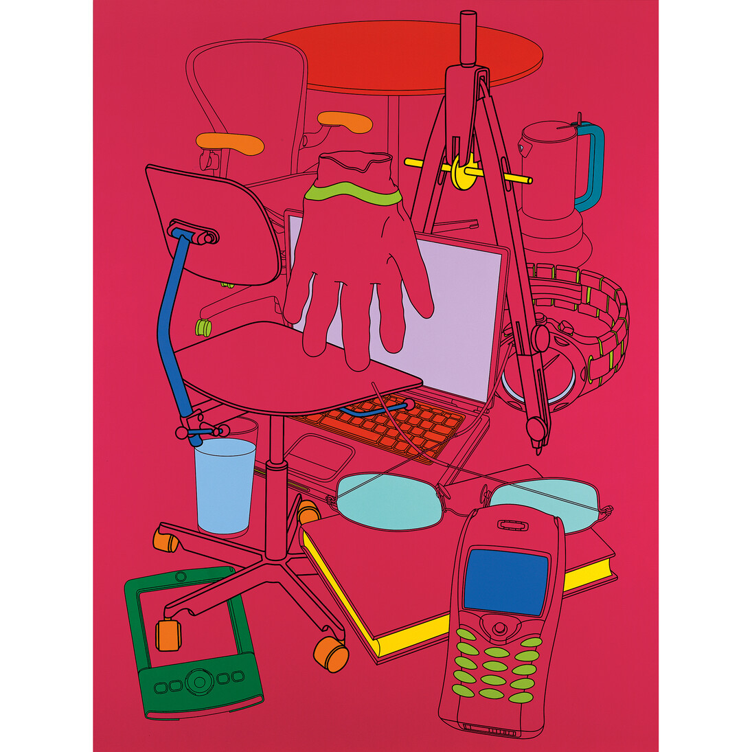 Michael Craig-Martin, Biding Time (magenta), 2004, Acrylic on aluminium panel, 243.8 x 182.9 cm © Michael-Craig Martin. Courtesy Gagosian Gallery