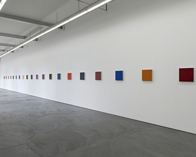 Marcia Hafif, Exhibition view. Courtesy of Kunsthaus Baselland 