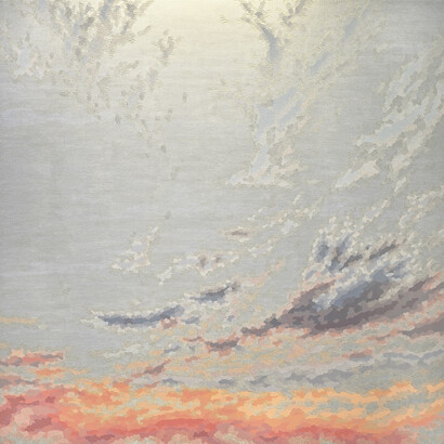 Elaine Coombs, Vivid Presence (gold), 2023, acrylic on canvas over panel, 60x60 inches. Courtesy of the artist and Thomas Deans Gallery