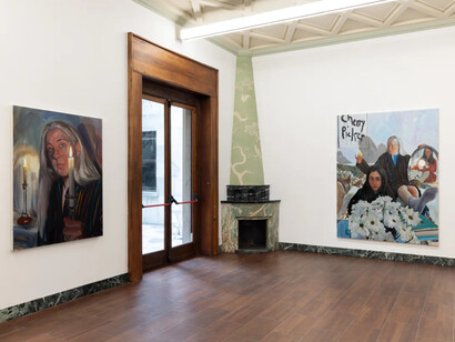 Jenna Gribbon, Rainbows in shadows, vista della mostra. Per gentile concessione della Galleria Massimo De Carlo