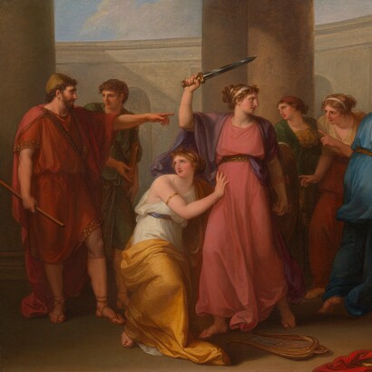 Angelica Kauffmann, Achille scoperto tra le figlie di Licomede, XVIII sec. National Gallery, Londra, UK 