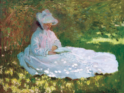 Claude Monet, Printemps, 1872. Huile sur toile, 50 × 65,5 cm. Walters Art Gallery, Baltimore. 