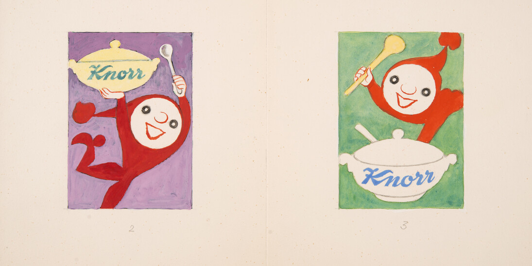 Bozzetto per manifesto «Knorr» (1950-60 circa). Autore: Hans Tomamichel. Committente: Società Anonima dei Prodotti Alimentari Knorr | Unilever Schweiz GmbH