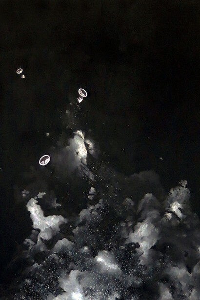 Heather Merckle, *All the things that you said*, 2014, liquid graphite, conte crayon, charcoal on canvas