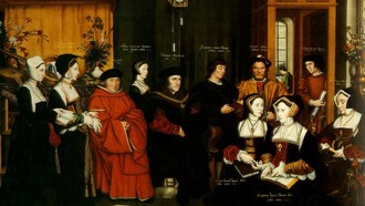 Boceto de un retrato familiar de Tomás Moro (ca. 1527), realizado por Hans Holbein el Joven
