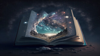 A book opens to universal truth and wisdom