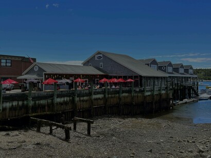 Peer side at Beal's - home of the tasty lobster rolls in Acadia National Park. Photo by Jamie Edwards
