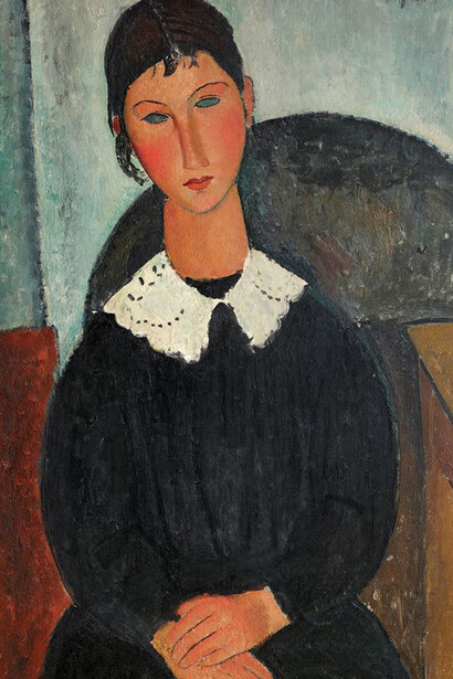 Amedeo Modigliani, Elvire con colletto bianco