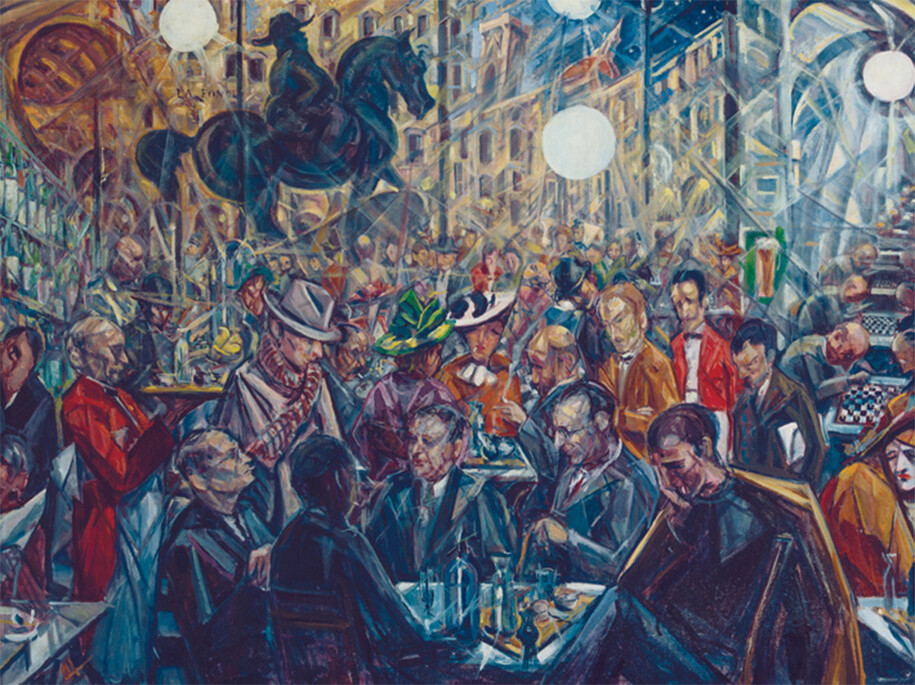 Baccio Maria Bacci  (Firenze 1888-1974) Solaria alle Giubbe Rosse, 1930-1940 olio su tela. Firenze, Galleria d'arte moderna di Palazzo Pitti
