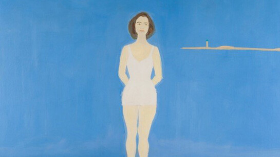 Alex Katz, Bather, 1959, oil on canvas, 48" x 72". Exhibited: Alex Katz Retrospective, Whitney Museum of American Art, 1986. Alex Paints Ada, Jewish Museum, New York, 2006. Brand-New & Terrific: Alex Katz in the 50s,Colby Museum of Art, Cleveland Museum of Art, 2015. Alex Katz Retrospective: Early Paintings, Colby College July 2015, Cleveland Museum of Art, Sept. 2015. Illustrated in color in catalogs. Illustrated in Alex Katz a Retrospective by Irving Sandler. Illustrated in Alex Katz by Robert Storr. Illustrated in Alex Katz Paintings 1957-59, Robert Miller Gallery, NY. 