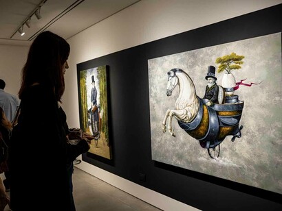 Saúl Nájera, Las leyes del Demiurgo, vista de exhibición. Cortesía de la Galería 1-2-3