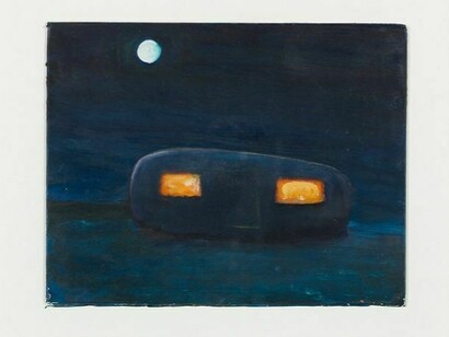 Paul Housley, Night Caravan, 1996, enamel on book cover, Copyright the Artist, Photographs courtesy of Belmacz