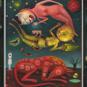 Peca, La siesta time is a butterfly (triptych). Courtesy of Corey Helford Gallery