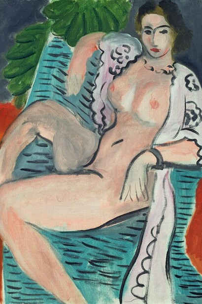 Henri Matisse, Draped nude (Femme nue drapée) 1936, oil paint on canvas, 45.7 × 37.5 cm, Tate: Purchased 1959, © Succession H Matisse. Licensed by Viscopy, Sydney, Image © Tate, London 2016. Courtesy of Art Gallery of NSW
