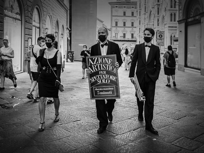 Azione artistica, foto Riccardo Pinna