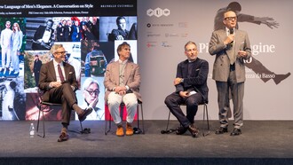 Brunello Cucinelli e Mr Porter alla Tavola Rotonda presso l’Unicredit Theatre della Fortezza da Basso di Firenze. Credits: F.Guazzelli