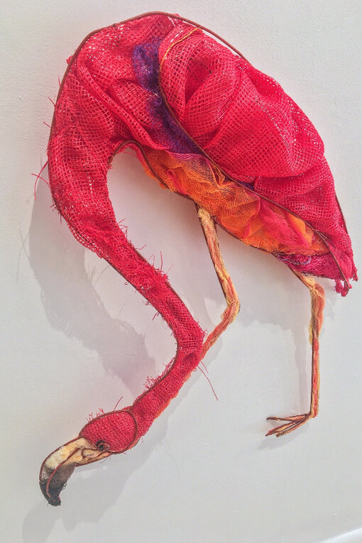 American Flamingo, after J.J.Audubon" Christy Rupp 2017. Courtesy of Cross Contemporary Art