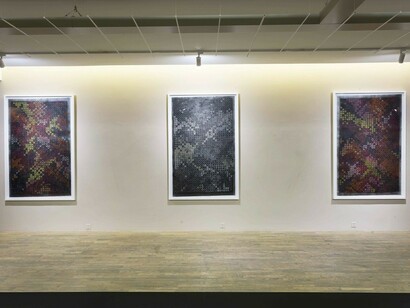 Ding Yi x Elias Crespin, Exhibition view. Courtesy of Hadrien de Montferrand Gallery