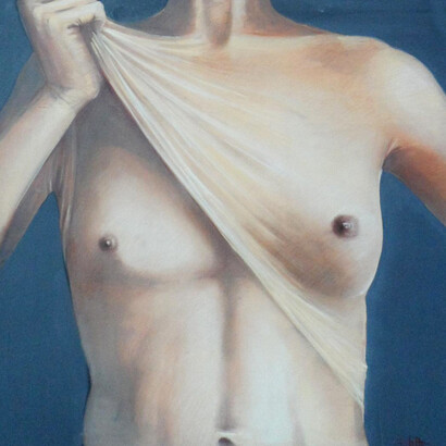 Pierangela Bilotta, Pelle (dettaglio), tecnica mista su legno 6ox60