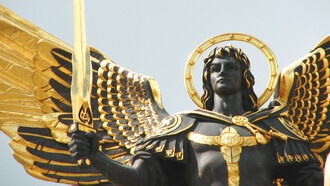 Archangel Saint Michael: the patron saint of Kiev, his statue in Independence Square watches over the city