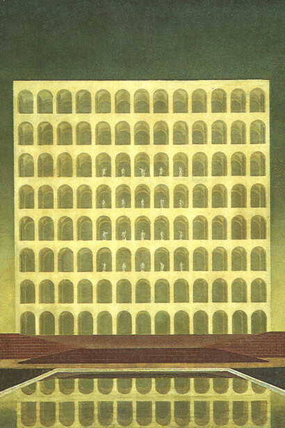 The Palazzo della Civiltà Italiana, also known as the Palazzo della Civiltà del Lavoro, or in everyday speech as the Colosseo Quadrato ("Square Colosseum"), is a building in the EUR district in Rome. It was designed in 1938 by three Italian architects: Giovanni Guerrini, Ernesto La Padula, and Mario Romano