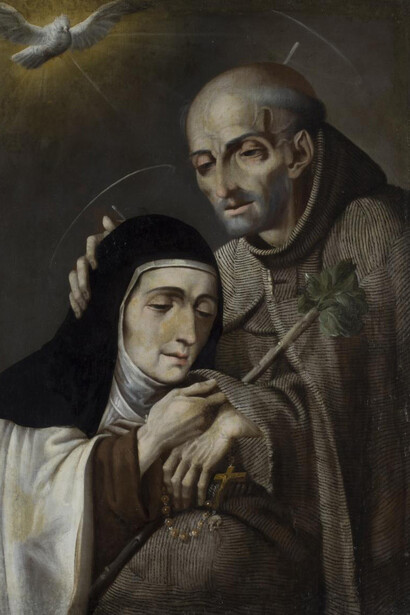 Melchor Pérez Holguín, Saint Peter of Alcántara and Saint Teresa, circa 1724. Courtesy of Blanton Museum