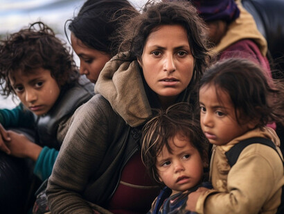 Moment captured during a migration crisis with people, designed by freepik