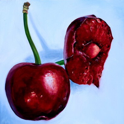 Edie Nadelhaft, Twice Shy, 2014, Oil on canvas, 24 x 24 inches; 61 x 61 cm