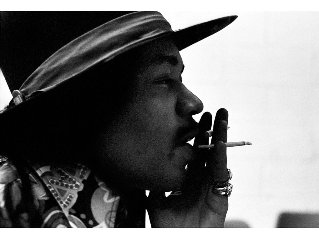 Jimi Hendrix at The Record Plant, NYC, 1968, Image Courtesy of Proud Galleries © Eddie Kramer