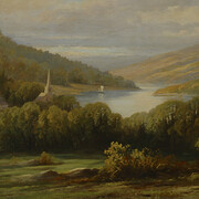 Forshaw Day, View on Bear River, Digby County, Nova Scotia, c 1875, Oil on canvas, 30.8 x 46.0 cm. Bequest of Dr. Thomas Trenaman, Halifax, Nova Scotia, 1914