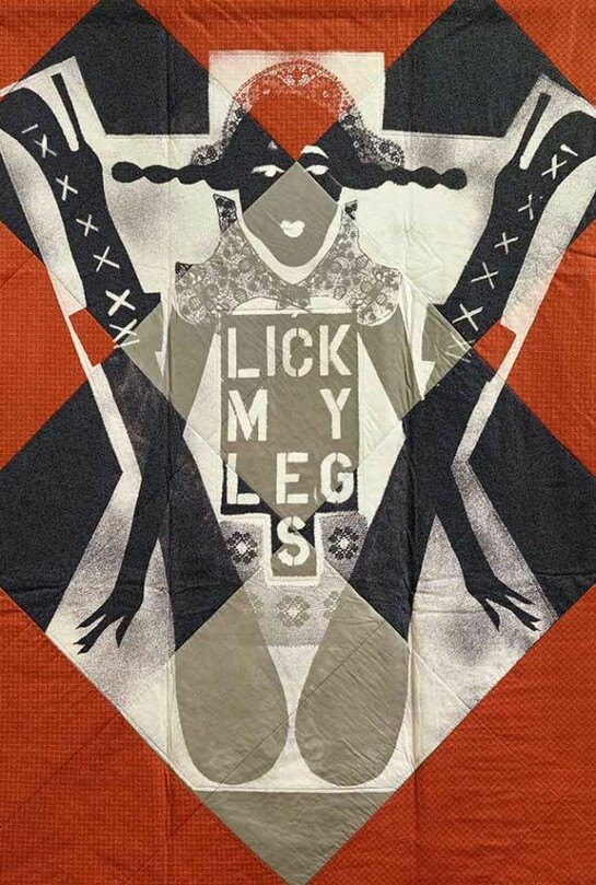 Lara Schnitger, Lick my Legs, 2012, bleached linen, 193 x 150 cm, 75 5/8 x 58 3/4 ins, Copyright the artist, Courtesy of Stuart Shave/Modern Art, London