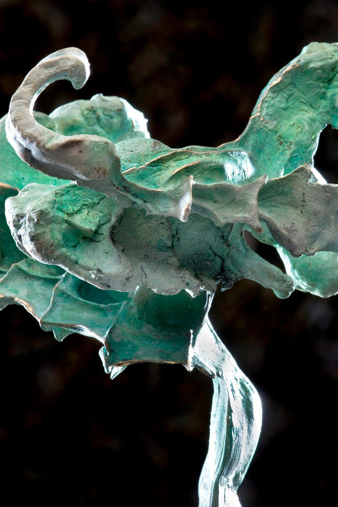 Steve Tobin, Squeeze, 2014, bronze, unique, 10 x 8 x 3 inches