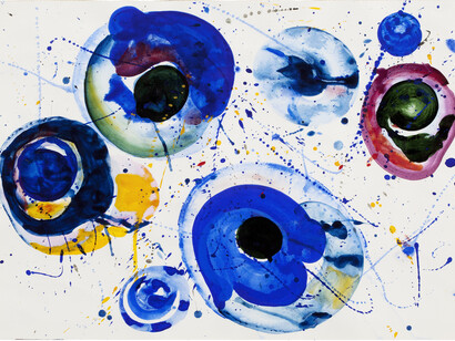 Sam Francis, Untitled (SF62-102), 1962, Acrylic and gouache on paper, 35.6 x 49.5 cm (14 x 19 1/2 in)