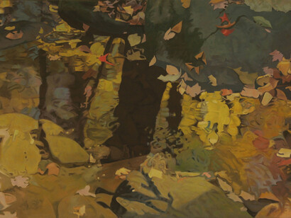 Ralph L. Wickiser, Yellow Reflections, Oil on canvas, 40" x 60", 1983