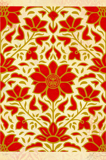 Shepard Fairey, Deco floral pattern. Courtesy of Over the Influence