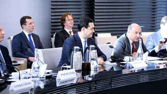 Participantes de la 31ª Reunión Anual del Banco Europeo para la Reconstrucción y el Desarrollo en Londres, Inglaterra