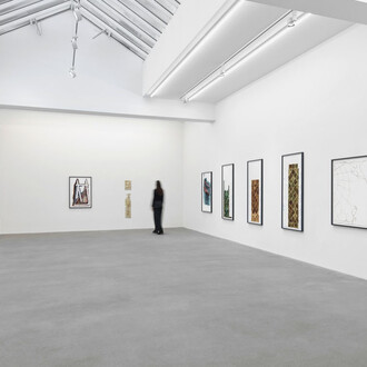 Matias Faldbakken, Abstracts and Pewter abstracts, exhibition view. Courtesy of Galerie Eva Presenhuber
