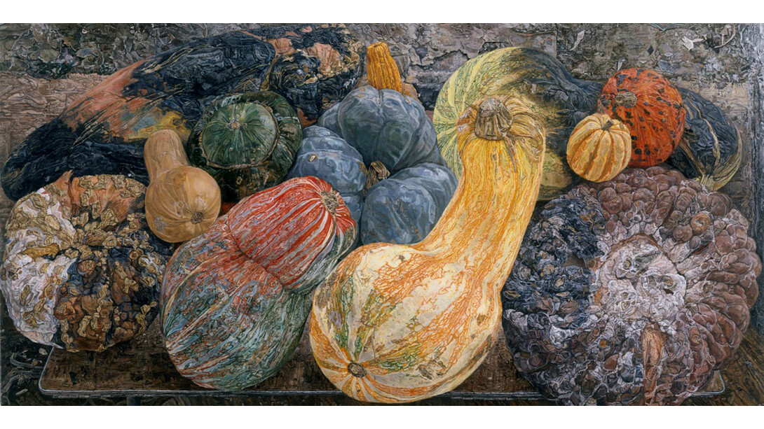 Ellen Altfest, Gourds, 2006-07, Oil on canvas, 19 x 38 in. (48.3 x 96.5 cm), Private Collection, Photo: Bill Orcutt, New York, Image courtesy White Cube © Ellen Altfest / White Cube