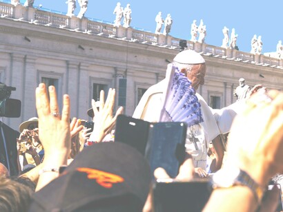 Pope Francis addresses his followers in Vatican City